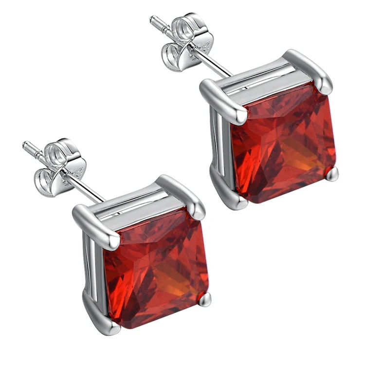

simple red zircon stud high quality Silver Earrings for women fashion jewelry earrings /XXVOSXOJ KZMABWJL