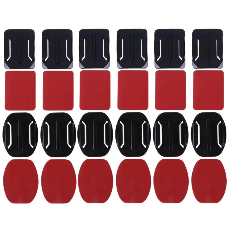 

ALLOYSEED 24Pcs/1Lot 3M Adhesive Mount For GoPro Hero 5 4 3 3+ Session SJCAM SJ4000 AEE Flat Arc Curved Base Holder Helmet Mount