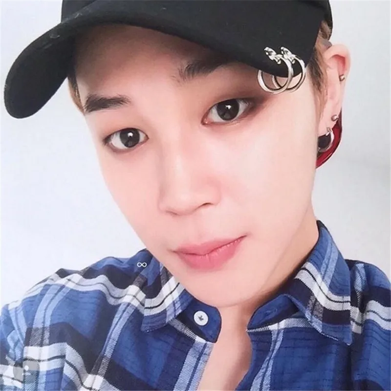 VORON-Hot-selling-BTS-JIMIN-Fashion-K-POP-Iron-Ring-Hats-adjustable-Baseball-cap-100-handmade