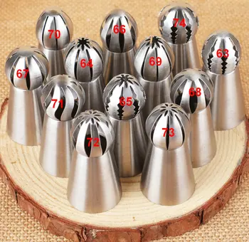 

12pcs stainless steel abnormal shape cake decorating nozzle pastry tools cake decorating tools torch ball Cake Nozzles Coupler