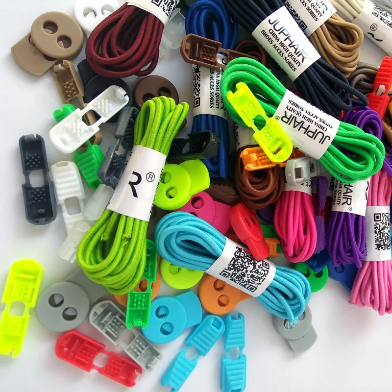New 1 Pair Free Shipping Multicolor Sport Fitness Shoe Laces Colorful Lock Shoelaces Shoestrings Elastic Shoes Jogging Triathlon