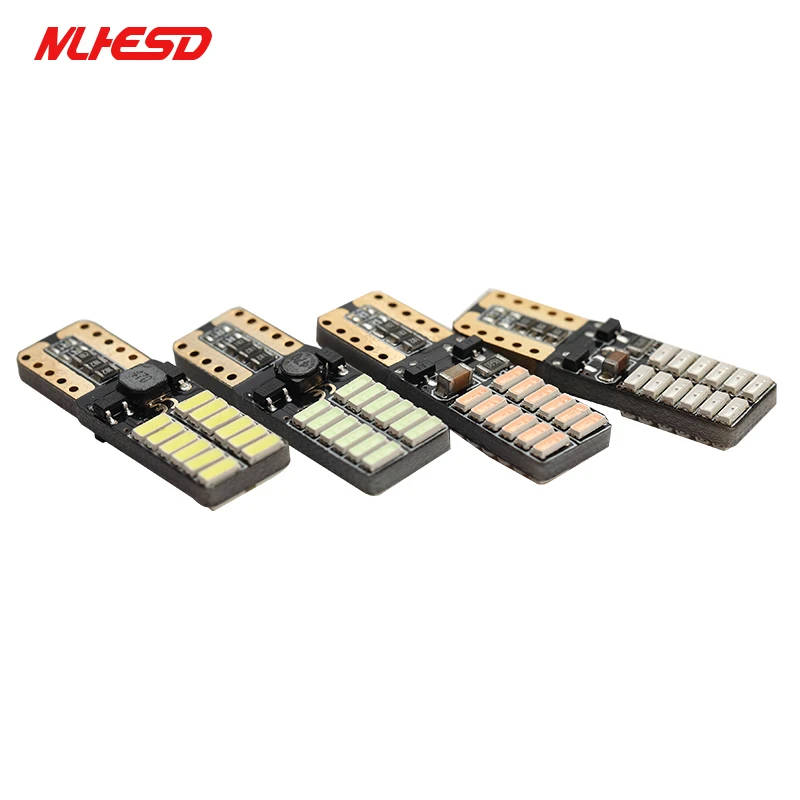 100X автомобиля светодиодный T10 194 W5W Canbus 24 SMD 4014 Нет Ошибка лампа Парковка Авто лампы