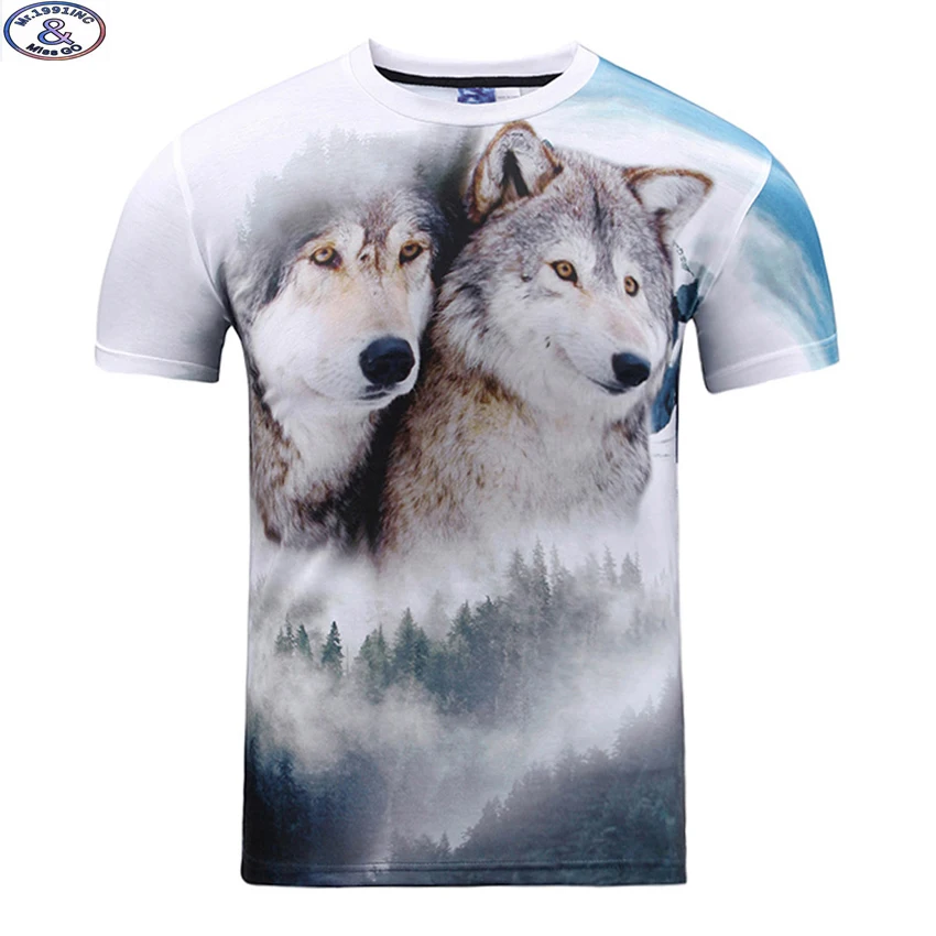 Mr.1991 12-20 years teens t-shirt for boys or girls 3D wolfs printed short sleeve round collar t shirt big kids hot sale A20