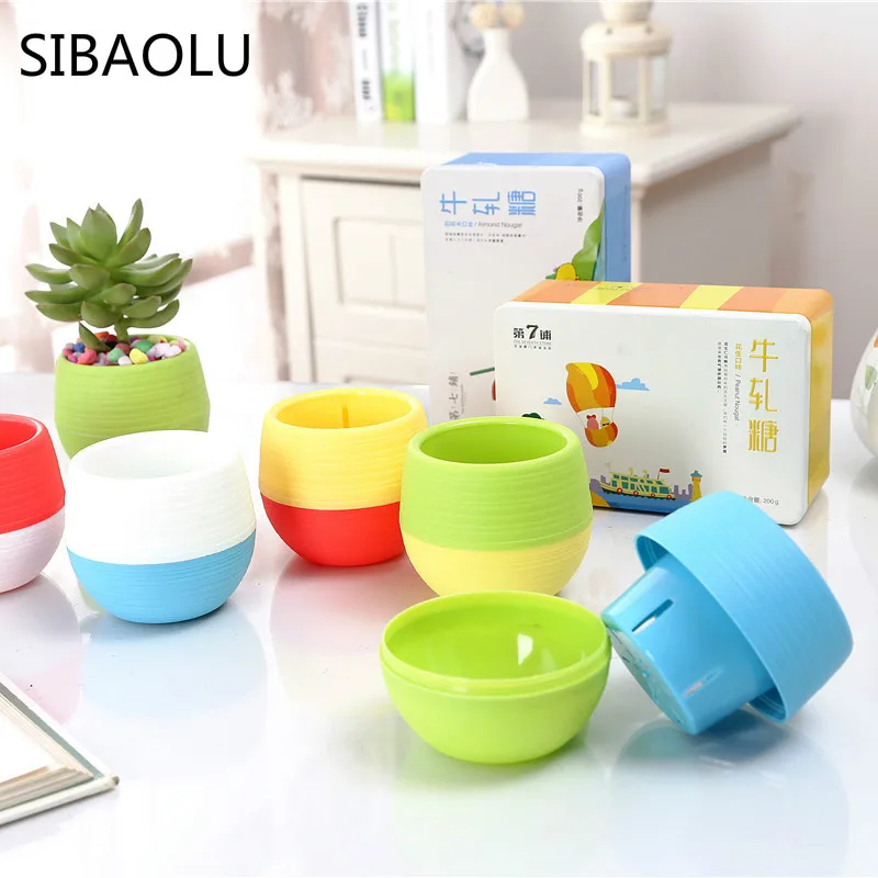 5pcs/Lot Colorful Wholesale Flower Pots Mini Flowerpot Garden
