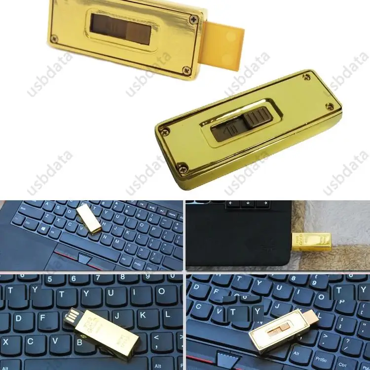 Новейший золотой Usb флеш-накопитель, 8 ГБ, 16 ГБ, золотая планка, USB 2,0 флеш-память, переносной usb-накопитель, флешка на ключ, 64 ГБ, 128 ГБ, 512 ГБ, 1 ТБ