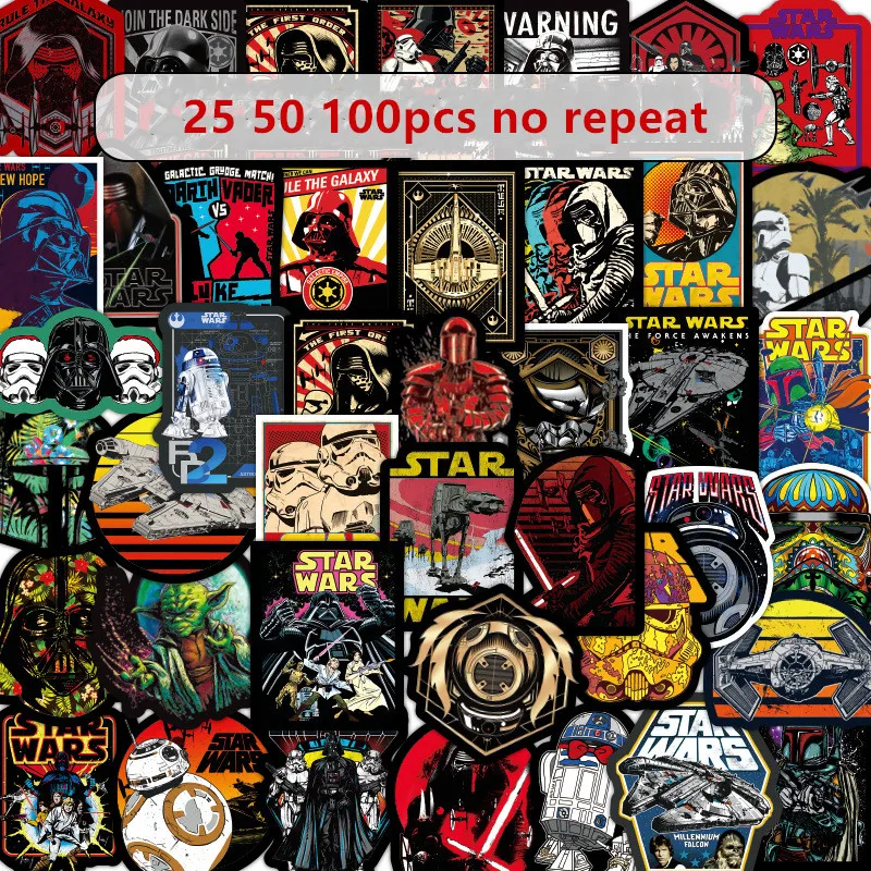 Ofertas Especiales 50-100 Uds Star Wars pegatinas de grafiti juguete superhéroe monopatín de la caja de calcomanías de dibujos animados LZybmVmN