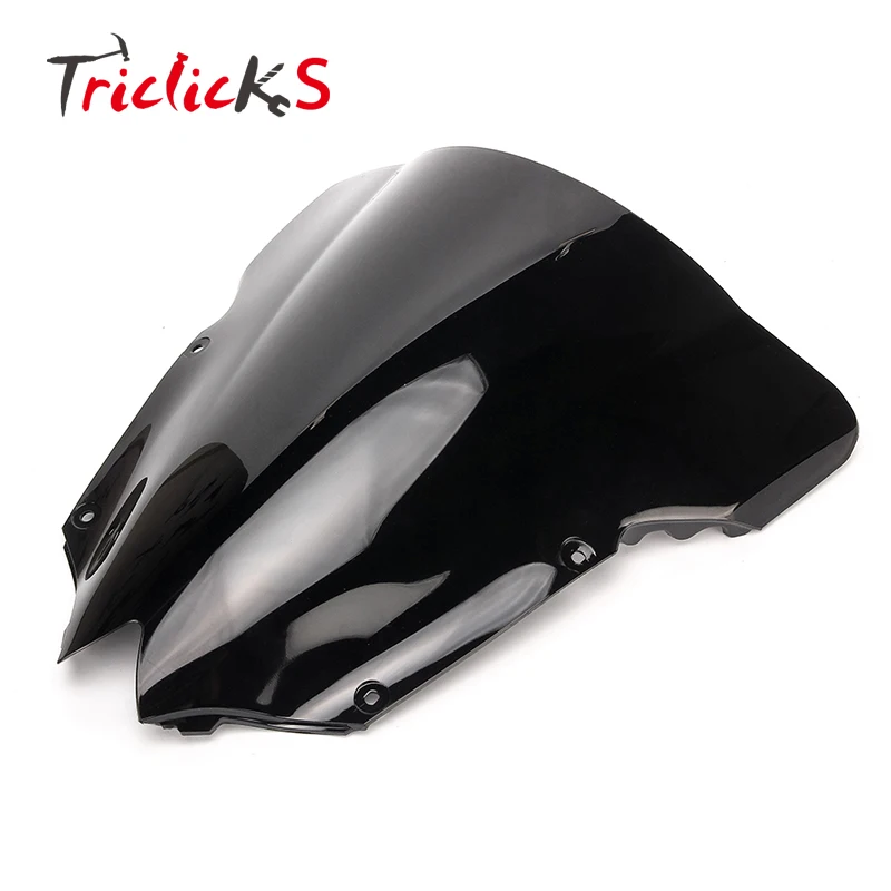 

Triclicks Black ABS Double Bubble Windshield Wind Screen Motorcycle Wind Shield WindScreen New For Yamaha YZF R6 600 2008-2015
