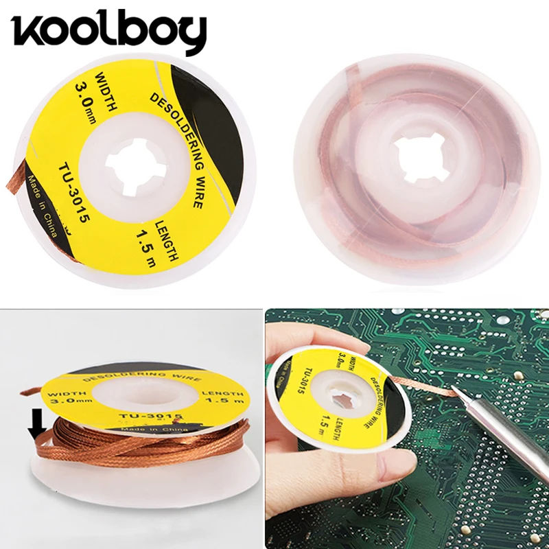 1.5M/5 ft. 3mm Desoldering Wire Braid Solder Remover Wick BGA Wires