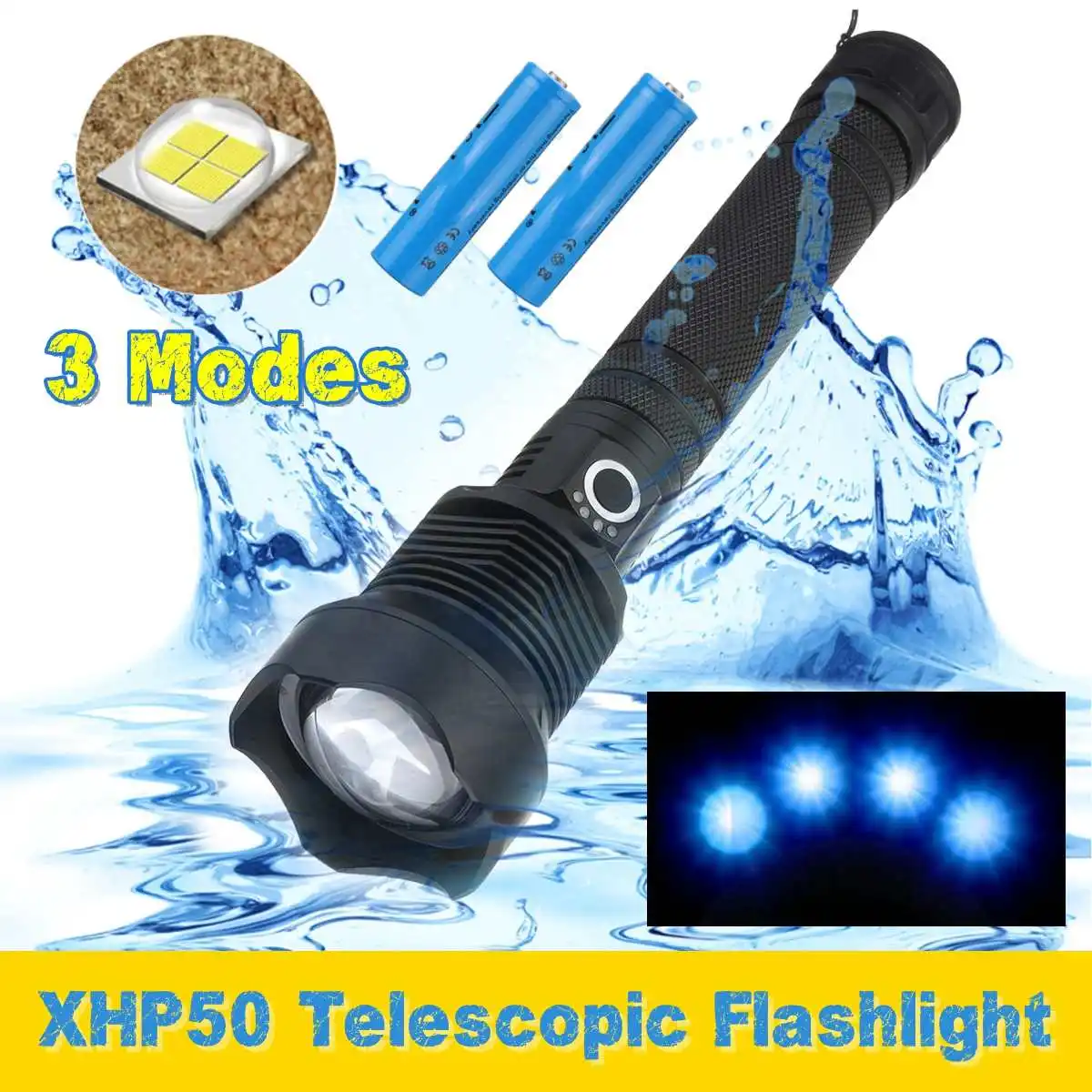 

Smuxi 130000lm Portable Work Lamp XHP70 COB LED flashlight zoomable Magnetic Worklight 3 modes Rechargeable waterproof