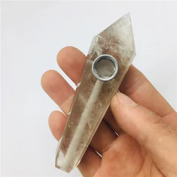 

natura dark brown crystal pipe crystal quartz Cigarette holder 2 strainer + 1 brush