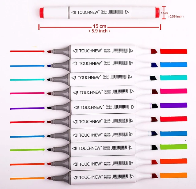Alcohol Brush Markers, TOUCHNEW Dual Tip Artist Brush & Chisel Sketch Pens  Art Markers for Kids Adult 30/40/60/80/168 colors