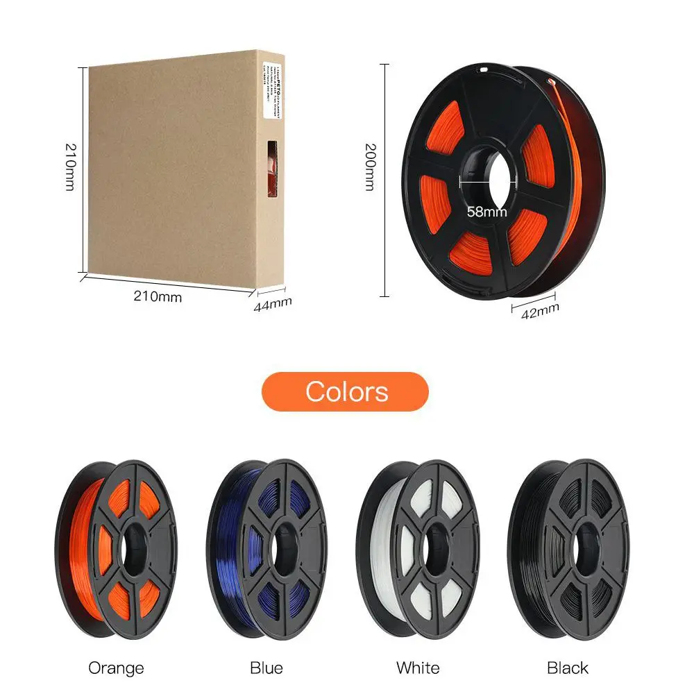 ANYCUBIC нить PETG для 3d принтера 0,5 кг/рулон 1,75 мм Высокая прозрачность пластиковые расходные материалы материал для 3D печати нитей