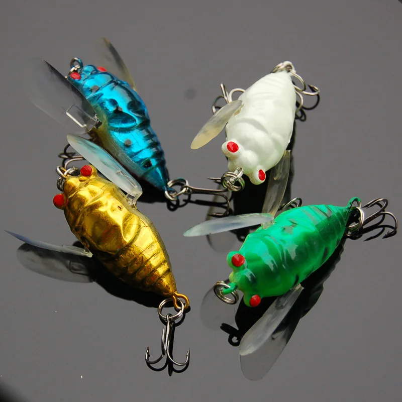 

Nwe 4Pcs High Quality Fishing Tackle fishing Insect Lures Cicada Crankbait Wobblers iscas artificiais para pesca em rio 45mm 7g