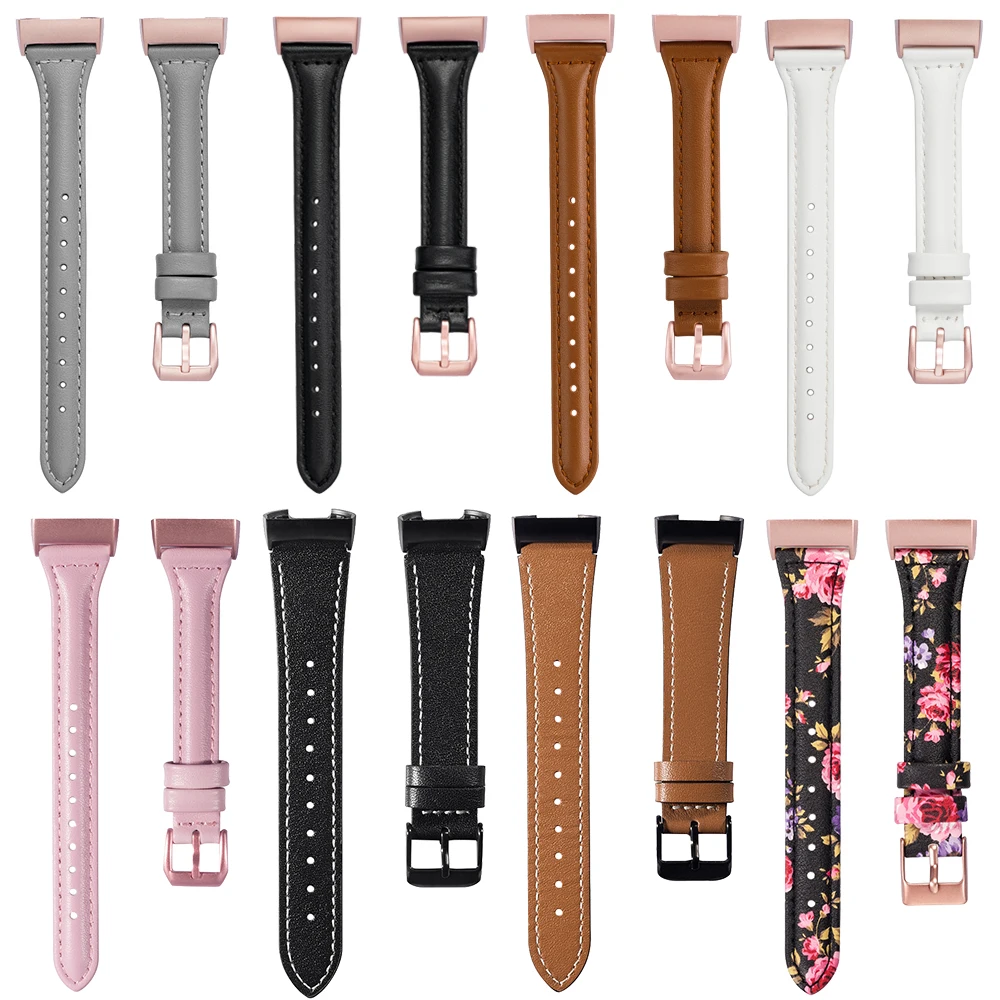 Умный Браслет ремешок для Fitbit Charge 3 из натуральной кожи браслет розовое золото