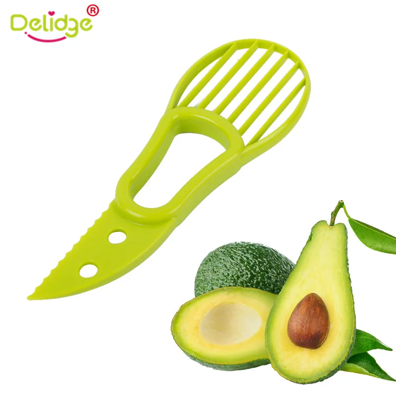 Delidge 1 шт. 3 в 1 авокадо слайсер пластик удобный резак для фруктов целлюлоза нож разделитель авокадо Овощечистка кухонные принадлежности для овощей