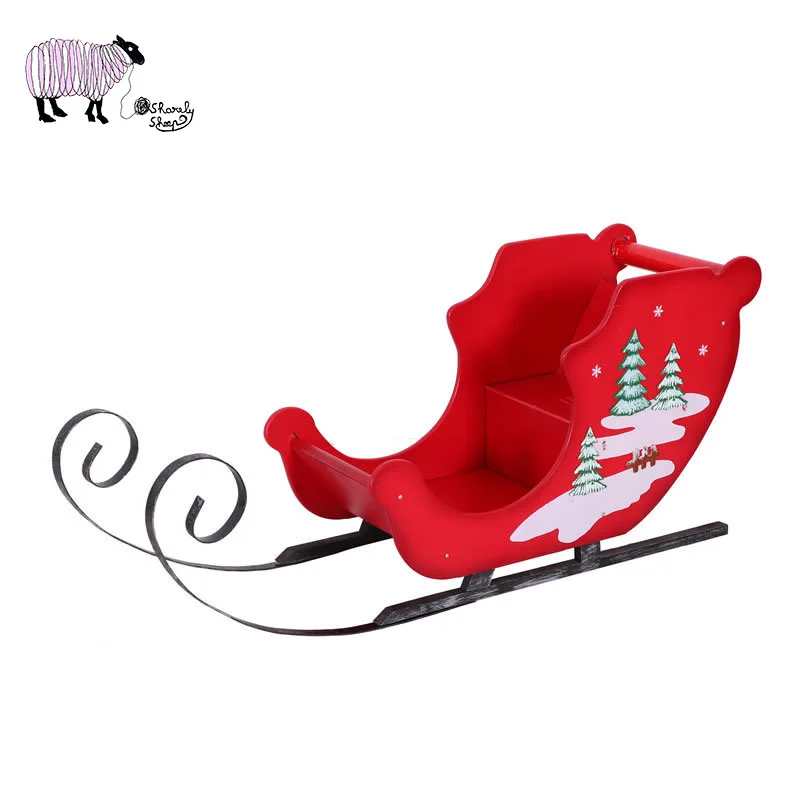 Newborn Baby Christmas Theme Photography Props Wooden Sled Car Deer Set Xmas Tree Photo Shoot fotografia Accessories | Детская одежда и