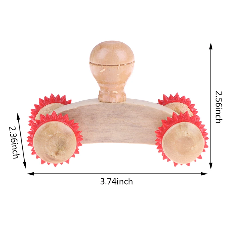 1 шт. рефлексологический массаж ног 4 твердых деревянных роликовых массажера расслабляющий рук ног головы тела инструмент для массажа лица цвет случайный