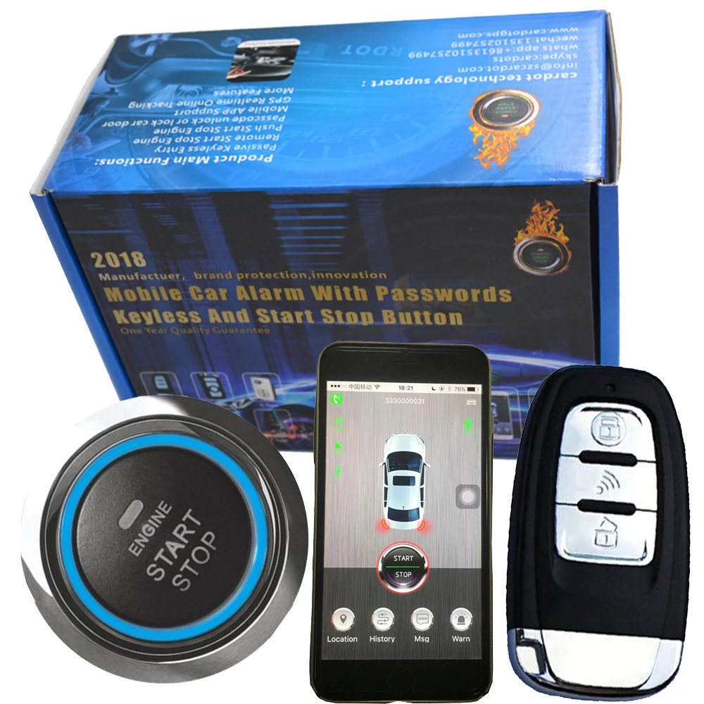 Smartphone gsm&gps car alarm system compatible with ios and android phone car engine start stop system remote Smart key PKE car Smartphone gsm&gps car alarm system compatible with ios and android phone car engine start stop system remote Smart key PKE car