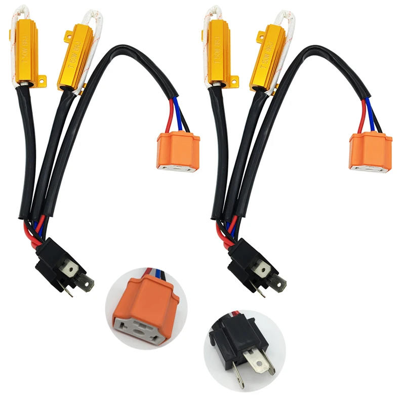 High Quality 2PCS 50W 8Ohm Headlight Load Resistor Fog font b Lamps b font Decoder LED