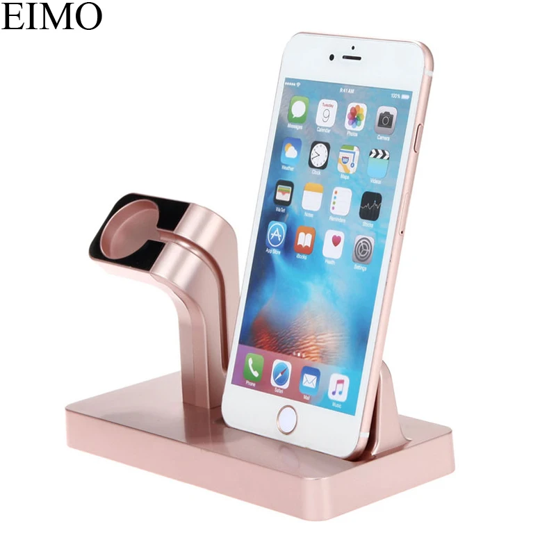 

EIMO 2 in 1 Stand Holder For Apple Watch band Stand IPhone Xs Xr X 87 6S 6 Plus 6S 5S Charger iwatch band 4 3 watch accessories