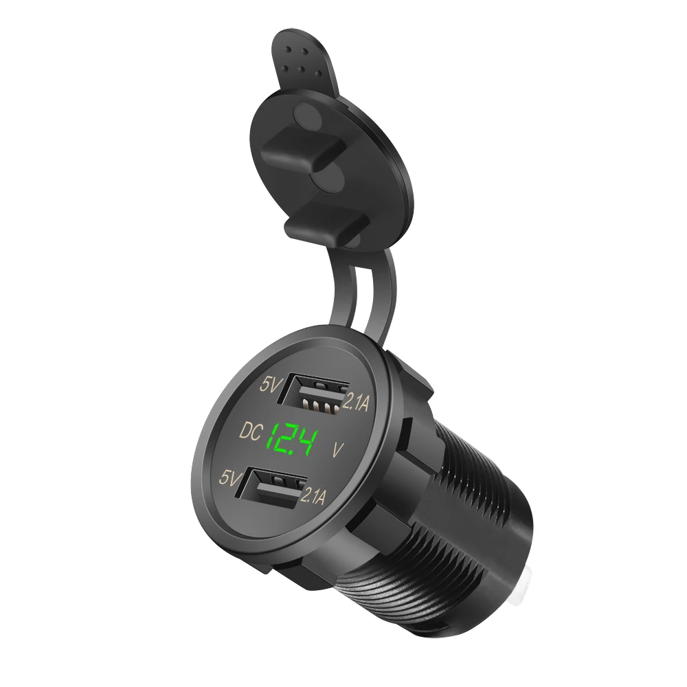 للماء المزدوج USB سيارة الهاتف شاحن واجهة منافذ الإناث مقعد شاحن سيارة مع مؤشر LED شواحن الهاتف المحمول