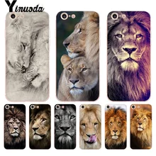 Yinuoda для iPhone 7 6 X Чехол животные Лев Coque Shell Роскошный чехол для телефона для iPhone 8 7 6 6S Plus X 5 5S SE 5C 4 4S чехол