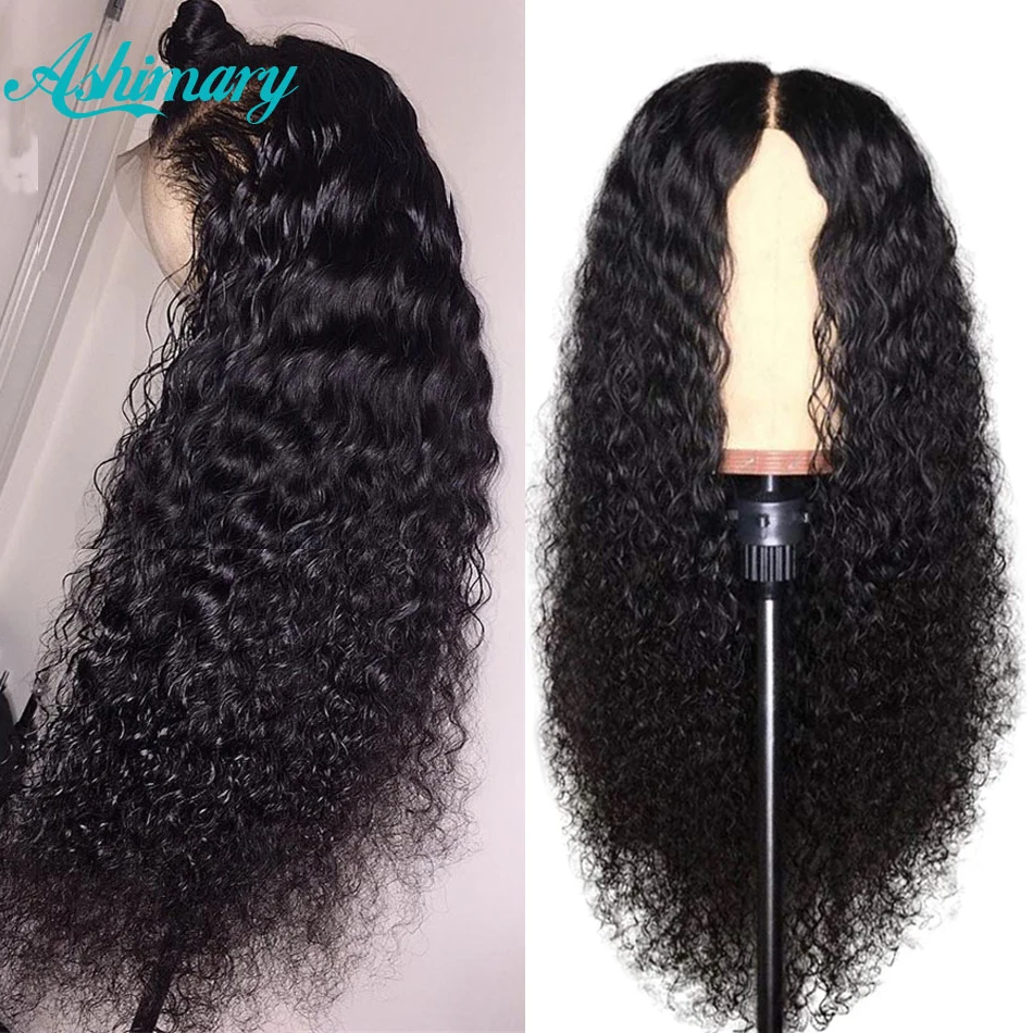 Pelucas brasileñas del pelo humano del cordón de la onda profunda de Ashimary para las mujeres negras Remy del pelo 150% de la densidad 4x4 del cordón peluca de cabello humano con cierre