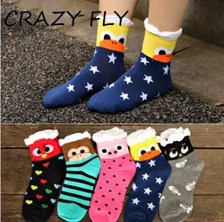Магазин Crazy Fly 2019 осень зима женские Мультяшные хлопковые носки женские повседневные носки женские хлопковые милые утка/свинья дизайн