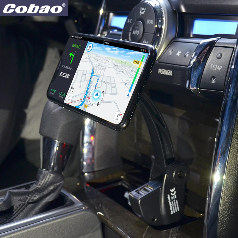 Cobao магнитный автомобильный держатель для телефона с 2 зарядными usb портами