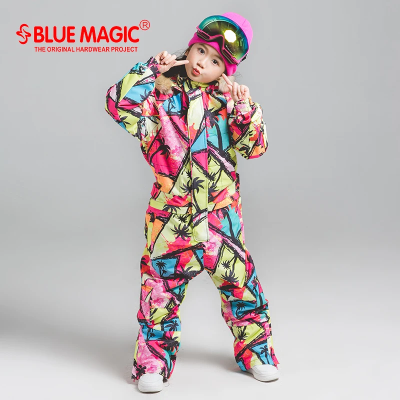 19 trajes de esquí de bluemagic para niños a prueba de agua al aire libre mono niñas snowboard chaqueta impermeable esquí general-30 grados