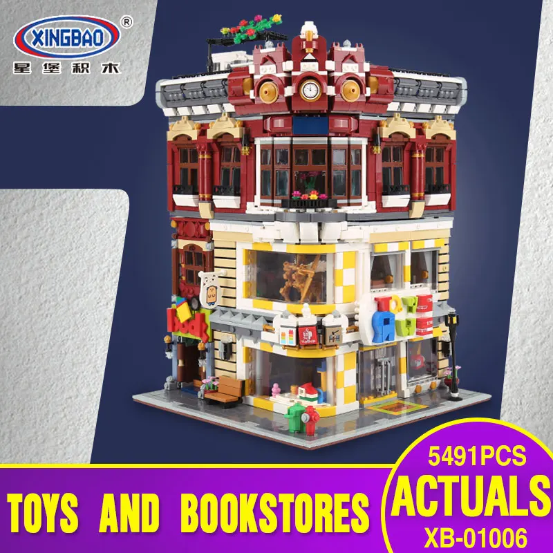 

XingBa 01006 Block 5491Pcs Genuine Creative MOC City Series The Toys and Bookstore Set Building Blocks Bricks Toy Model Gift