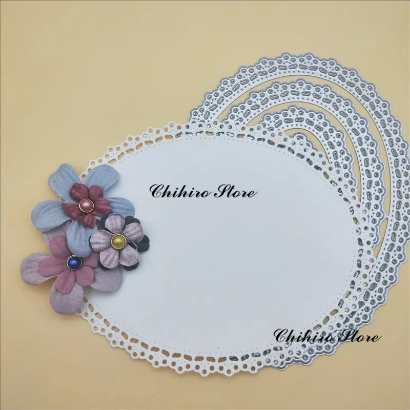 

Lace Circular Metal Cutting Dies New for Scrapbooking DIY Album Embossing Folder Paper Card Maker Template Stencils