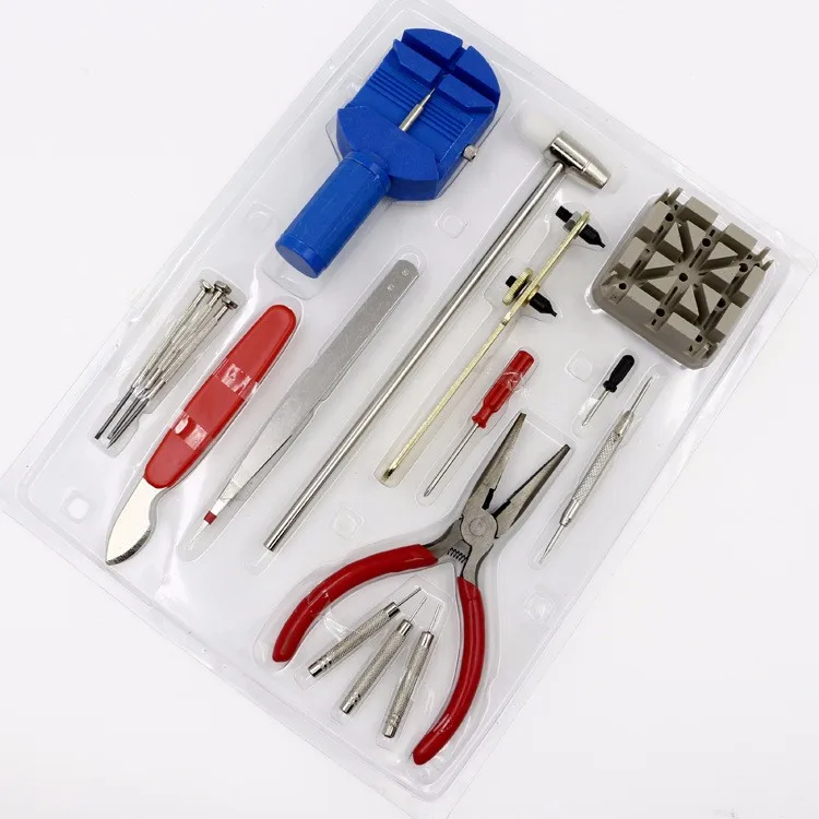 

Popular 16pcs/set Watch Repair Tool Kit Band Pin Strap Link Remover Back Opener g100 Hand Tools Screwdrivers Pliers,Sockets