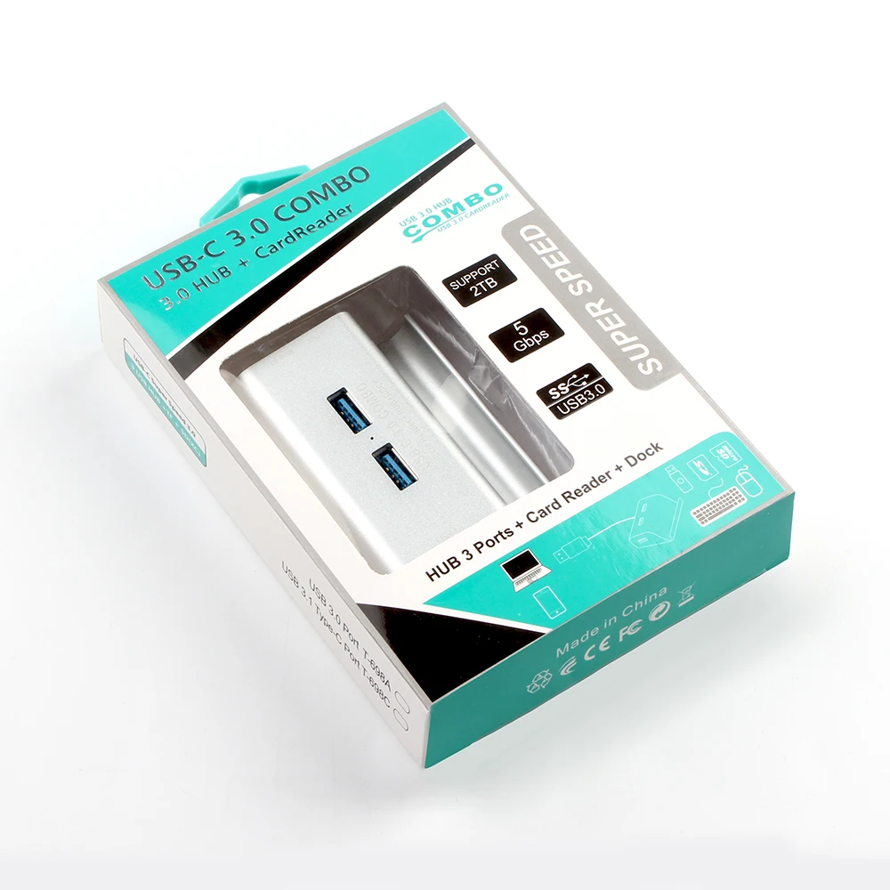 Usb-концентратор 3 порта USB 3,0 концентратор многопортовый usb-адаптер с SD TF кардридер для Macbook type C концентратор с держателем для телефона