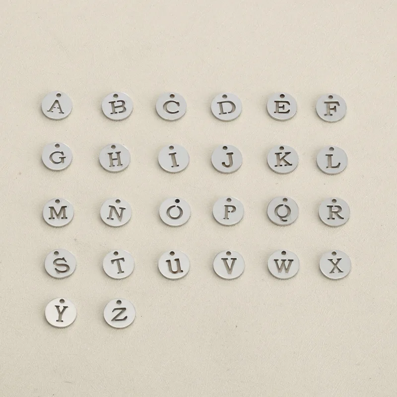 

26pcs) Stainless Steel Hollow etter A -Z Initial Pendant Charms for Custom Name Personalized Initial Bracelet Necklace DIY