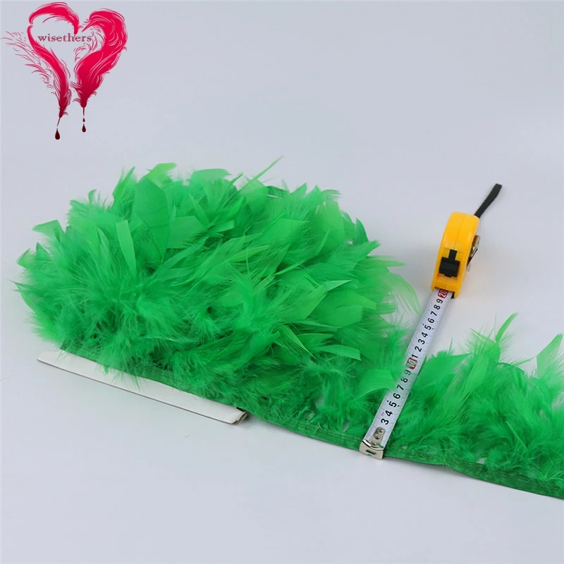 8 grass green chandelle turkey feather trims 5