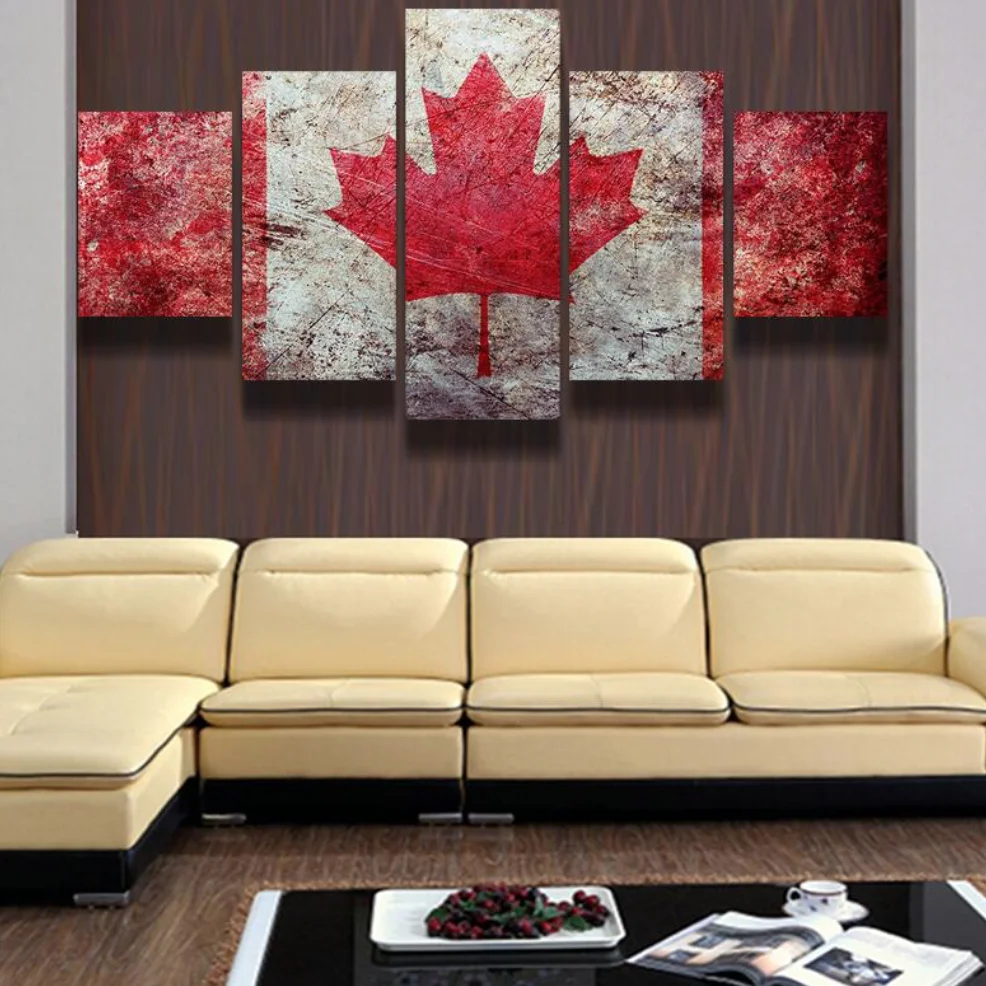 5 pieces painting canada pride decoration pictures artwork home decor for living room canvas printed modern sport poster - Home Decor Canada 5 pieces painting canada pride decoration pictures artwork home decor for living room canvas printed modern sport poster - Home Decor Canada