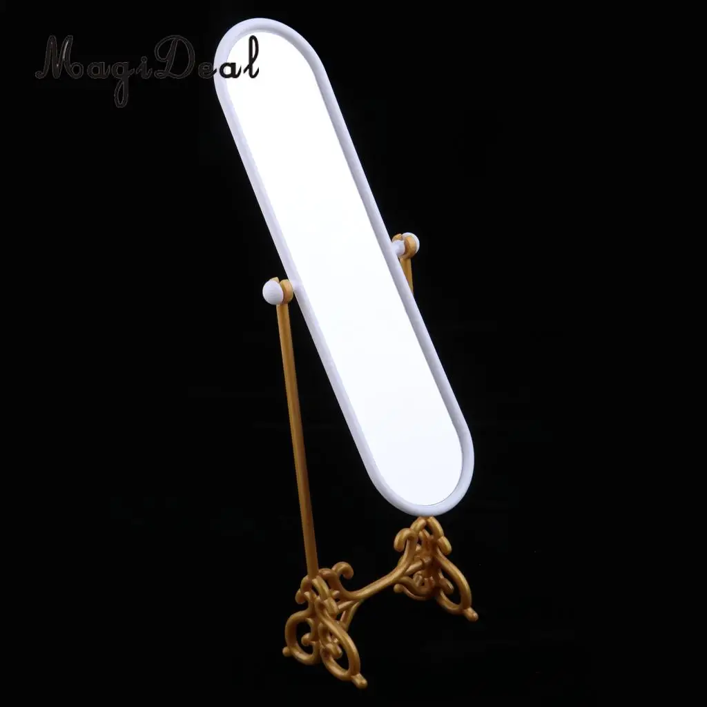 1/6 Scale Dollhouse Miniature Mini Dolls Fitting Room Dressing Mirror Model Play Set for Dolls Accessories Furniture Decoration