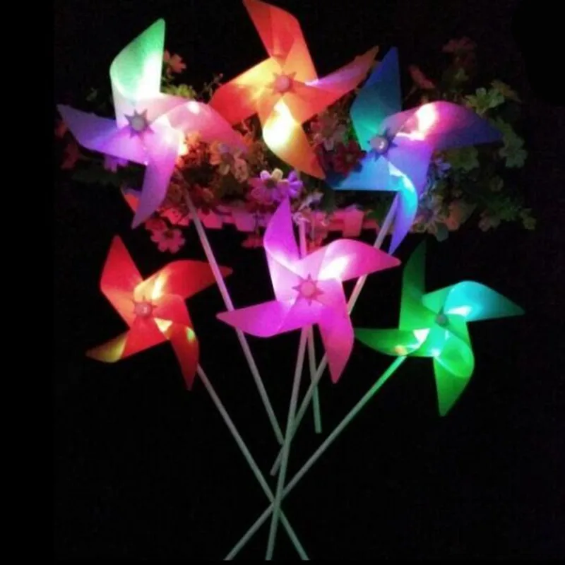 Buy 4pcs Colorful Luminous Led windmill novelty garden