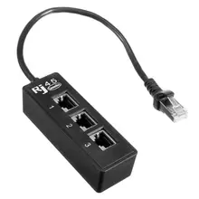 Оптовая продажа сетей LAN Ethernet RJ45 1 штекер на 3 гнезда разъем