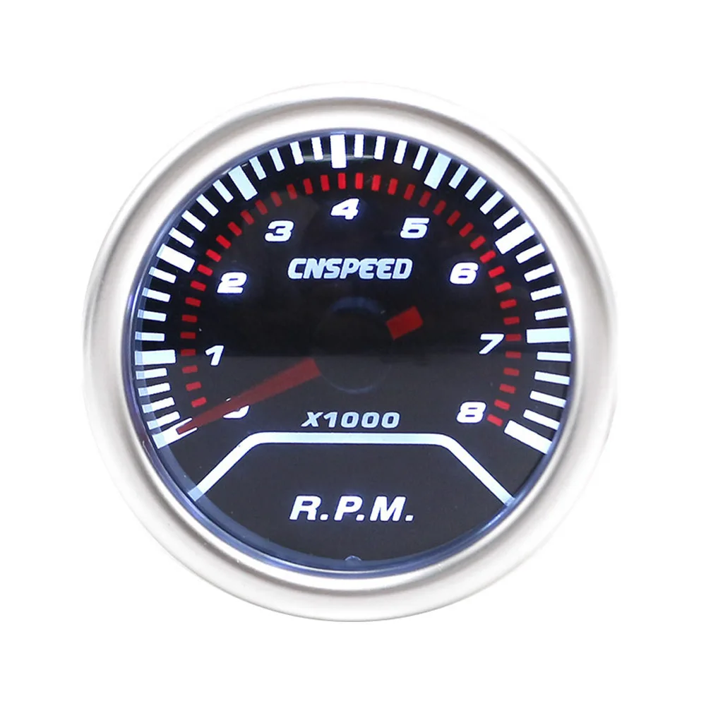 CNSPEED " 52 мм Автомобильный датчик наддува бар psi температура выхлопных газов температура воды температура масла пресс воздуха топлива Датчик вольтметр Тахометр - Цвет: Tachometer Rpm Gauge