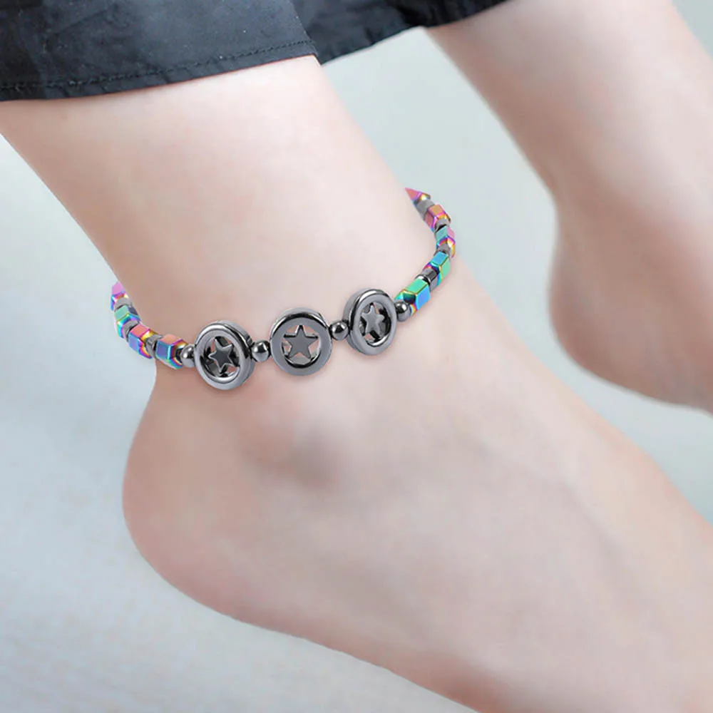 Liuyuwei Модный Магнитный гематит женские браслеты для щиколотки Богемский Браслет на лодыжку браслет пляжные браслеты на ногу бижутерия для ног
