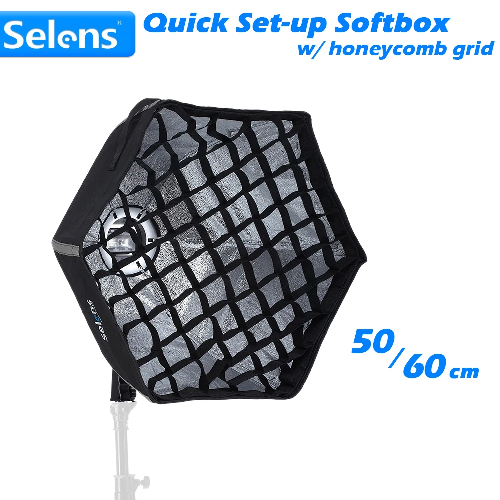 Selens Foldable Quick Set up Softbox Hexagon Light Modifier with Universal Mount for Speedlite Photographic Studio
