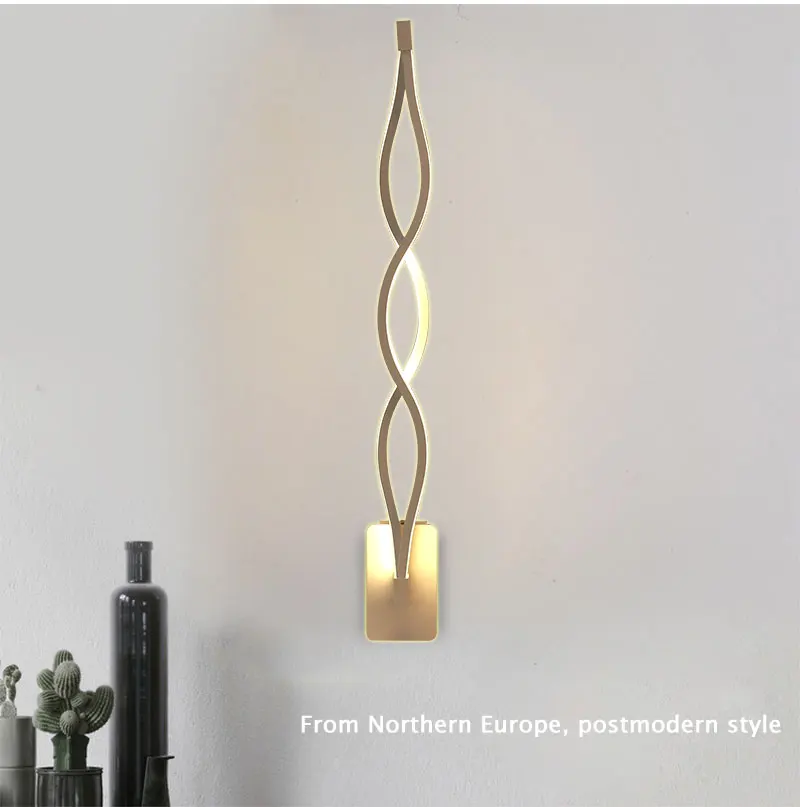 Lâmpada de Parede Quarto ao Lado da Luz da Parede Conduziu a Lâmpada Iluminação do Corredor Minimalista Moderna V-260 v Lampada Arandela Preto Branco Decoração 16 w 96 3 Cheap Luminárias de parede