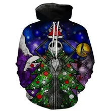 Sondirane Christmas Xmas Tree Skull 3D Graphic Print Casual Hooded Sweatshirts Fashion Women/Men Long Sleeve Pullover Clothing