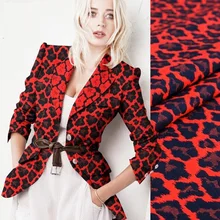 Юбка в Южно-Корейском стиле для гостей на жаккардовой ткани с леопардовым принтом волновой точки смесовая пенька ткань Красного контур стоимости ткани; а также продукции изготовления под заказ