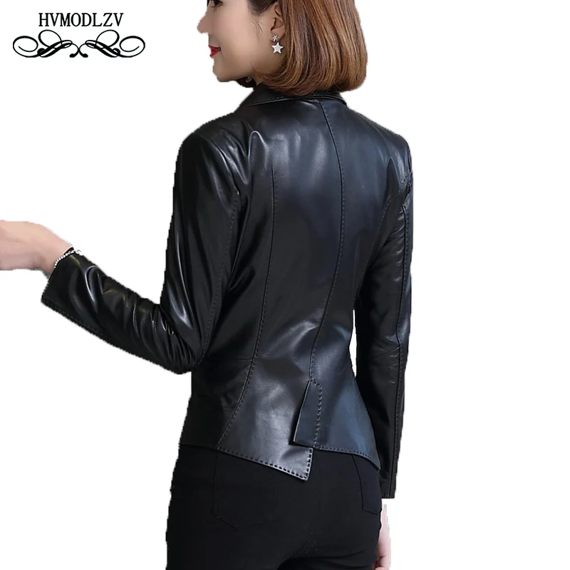 Женская куртка из натуральной кожи с воротником большого размера Chaqueta mujer