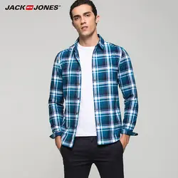 Jack Jones Марка 2018 Новинка мужская рубашка стильный фасон хлопок 100% нательный стиль тонькая ткань полосатый мужский блазейр кардиган мужский