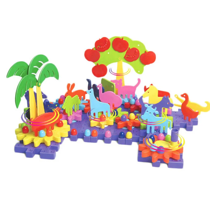 

126 Pieces Of Gears 3D Model Rotating Building Blocks Mushroom Nail Educational Toys For Kids Children Gifts