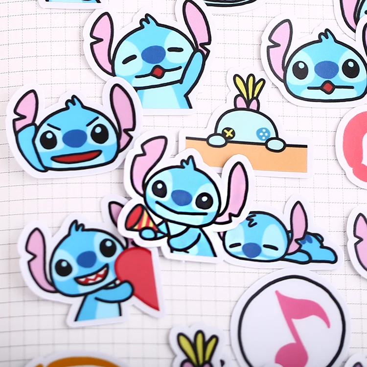 40pcs/pack ctue Handbook Stitch Avatar Sticker Korean Cartoon Line Expressions Decorative Material DIY craft photo album